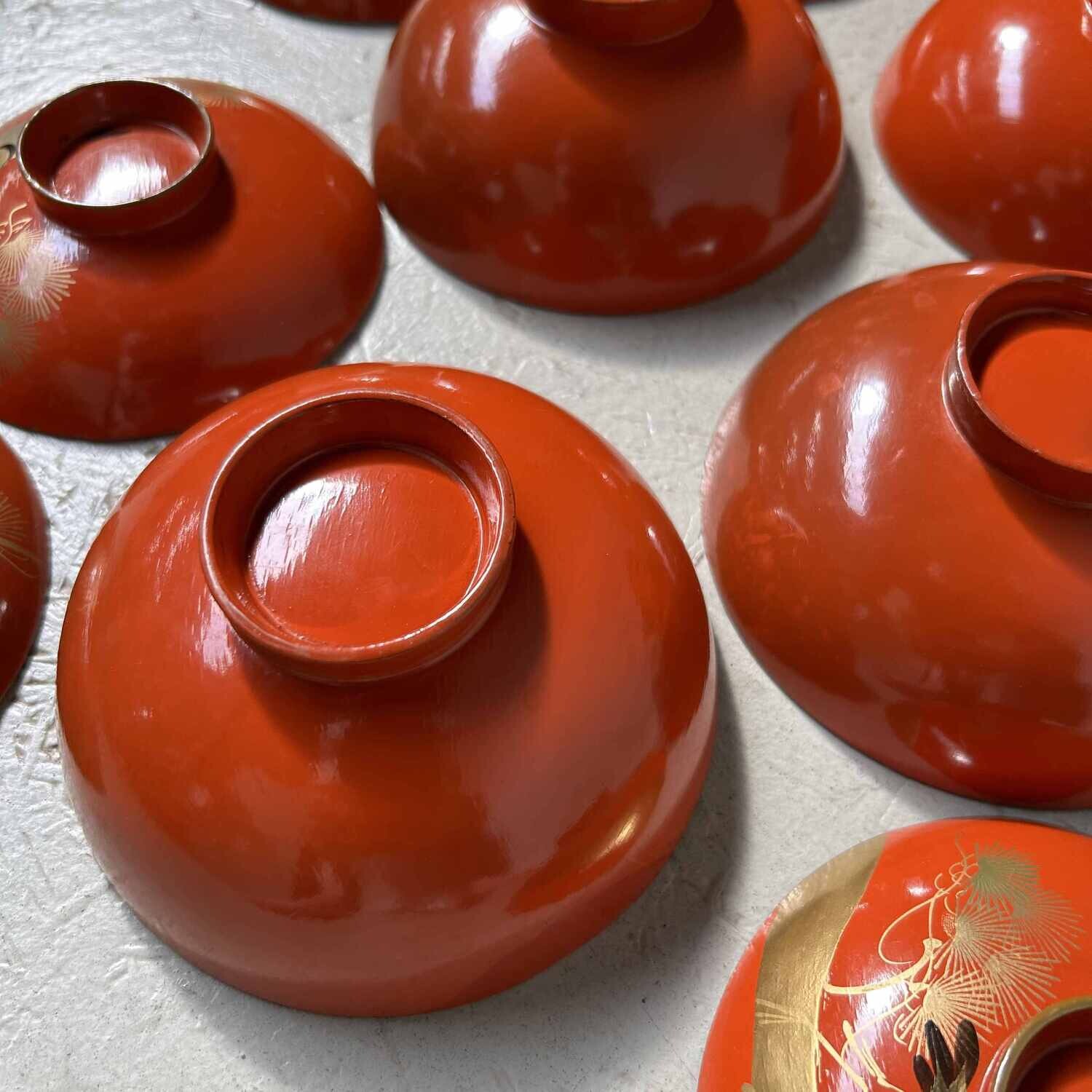 Urushi Maki-e Rice Bowl 'Crane' Japan (1912-1926)