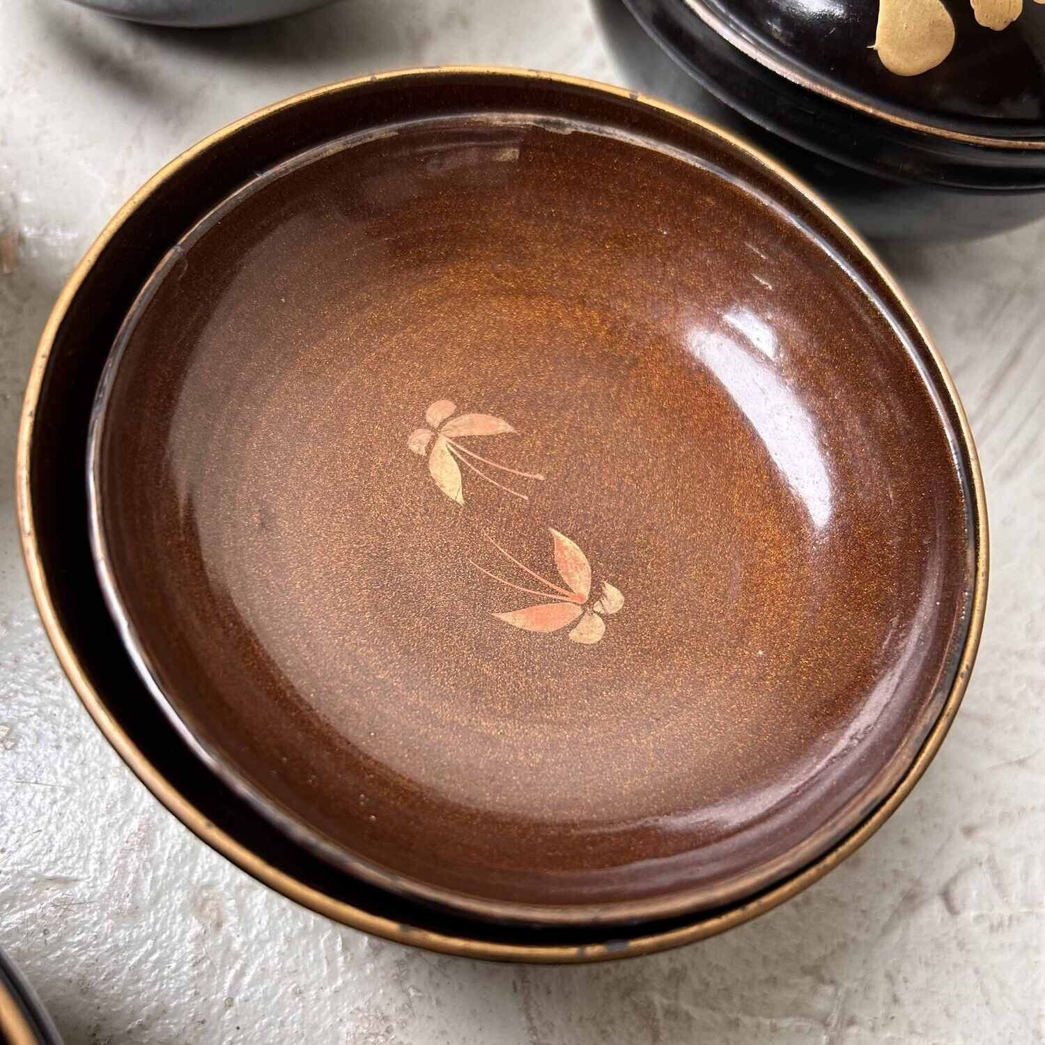 Urushi Maki-e Rijstkom met deksel Japan Taishō [大正](1912-1926)