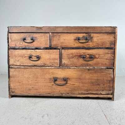 Low Japanese Tansu Chest Taishō [大正] Japan.