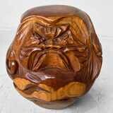 Keyaki Wood Daruma (だるま) Taishō Japan.