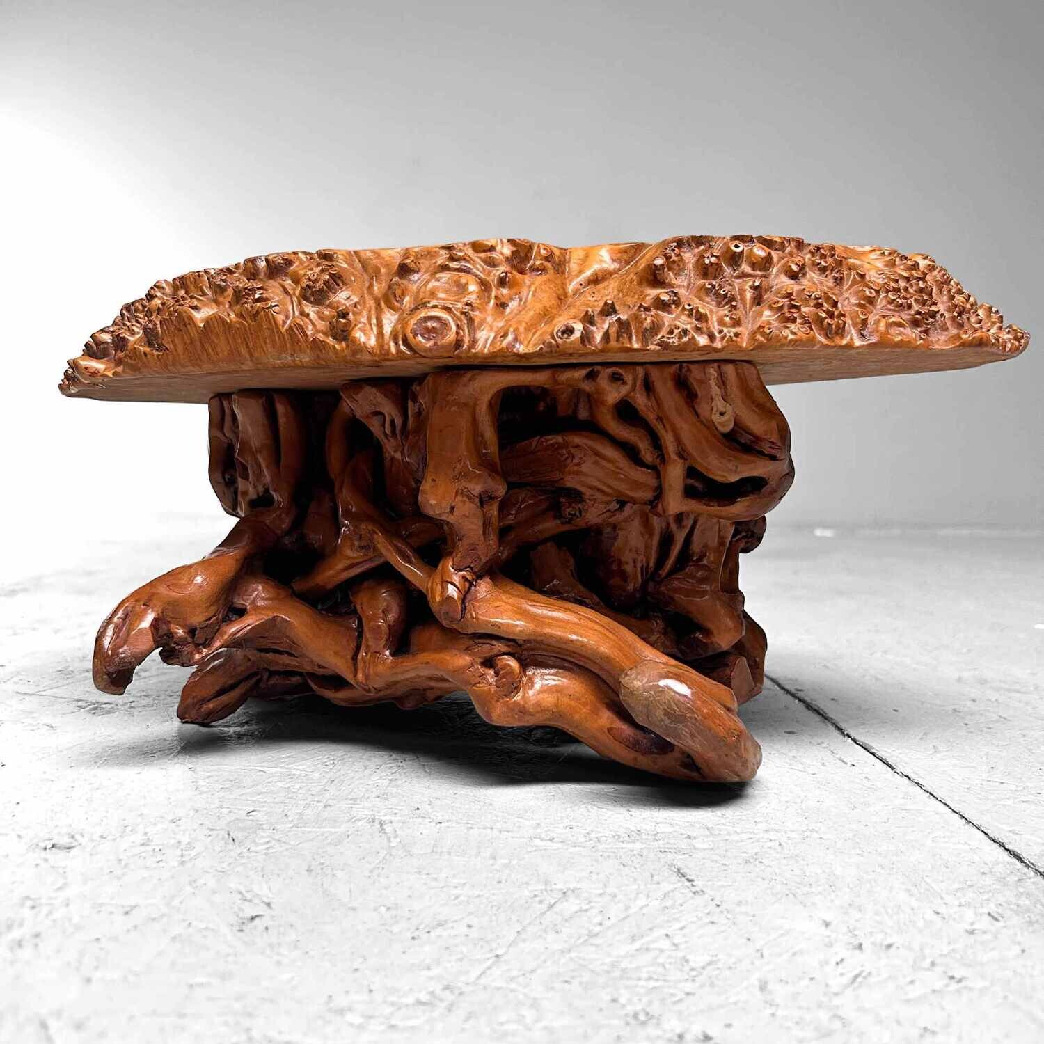 Mid Century Yakusugi (屋久杉​) Burl Wood Plant Stand Japan