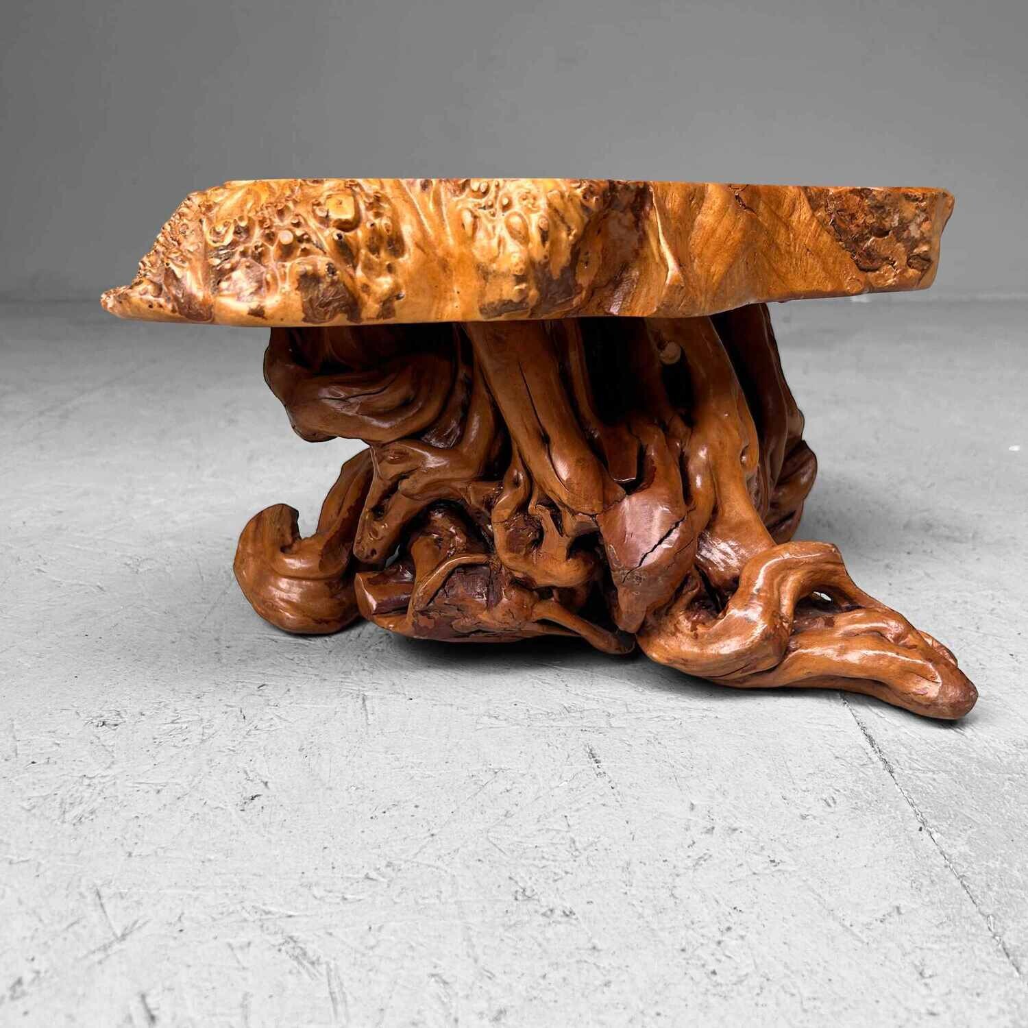 Mid Century Yakusugi (屋久杉​) Burl Wood Plant Stand Japan