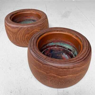 Set of traditional Hibachi (火鉢) / Japanese fire pots from the Meiji period.