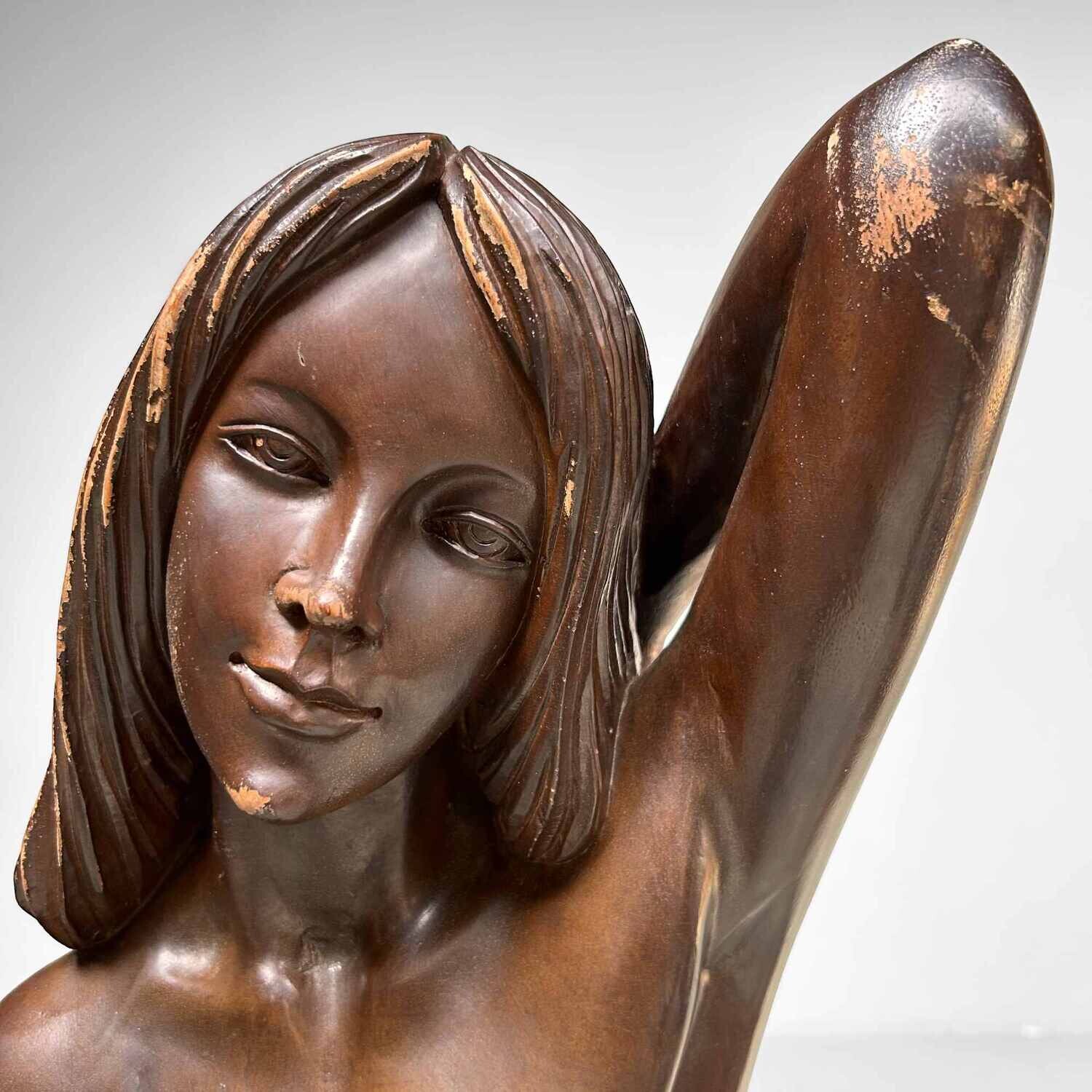 Wooden Sculpture of Female Nude 1960s