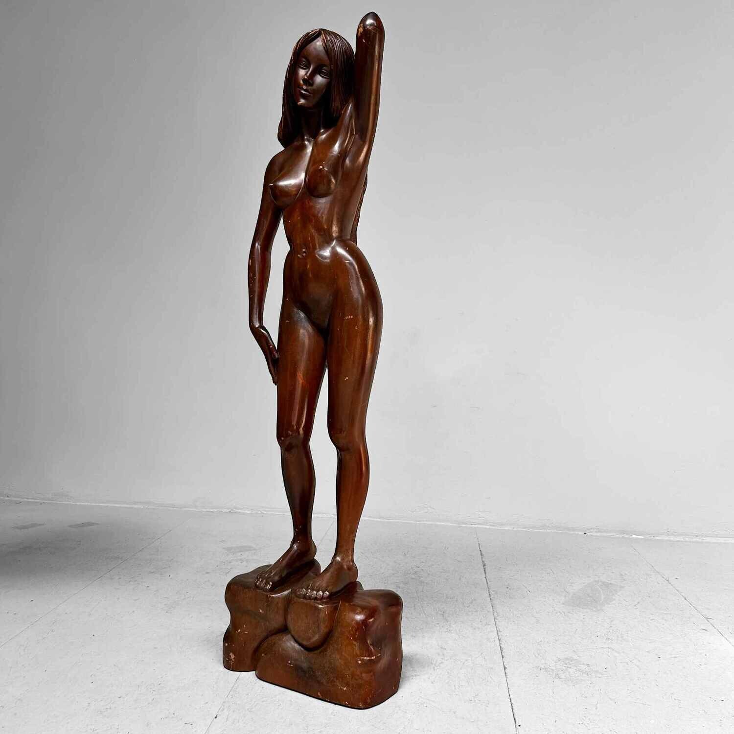 Wooden Sculpture of Female Nude 1960s