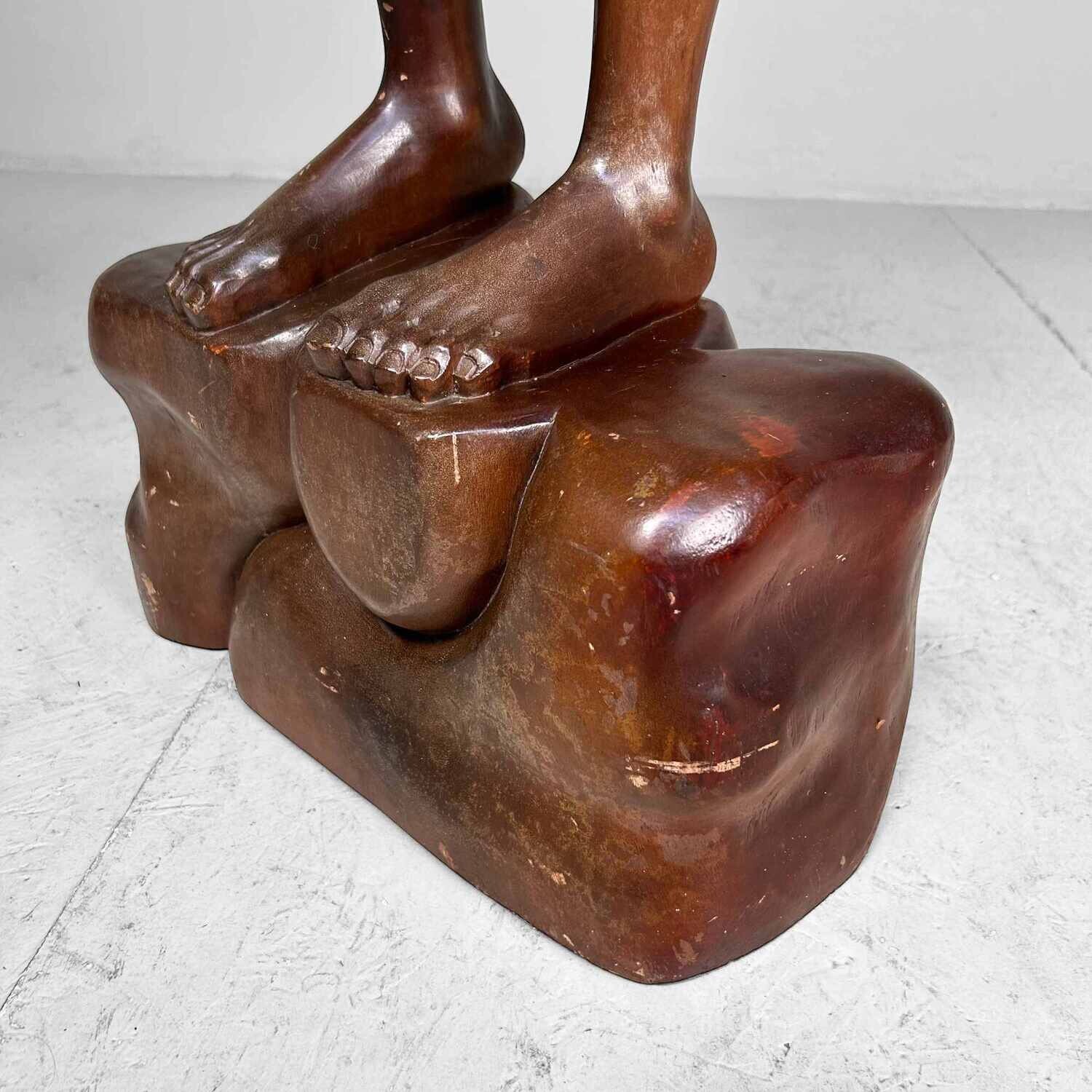 Wooden Sculpture of Female Nude 1960s