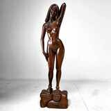 Wooden Sculpture of Female Nude 1960s