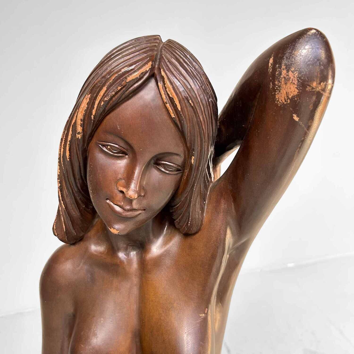 Wooden Sculpture of Female Nude 1960s