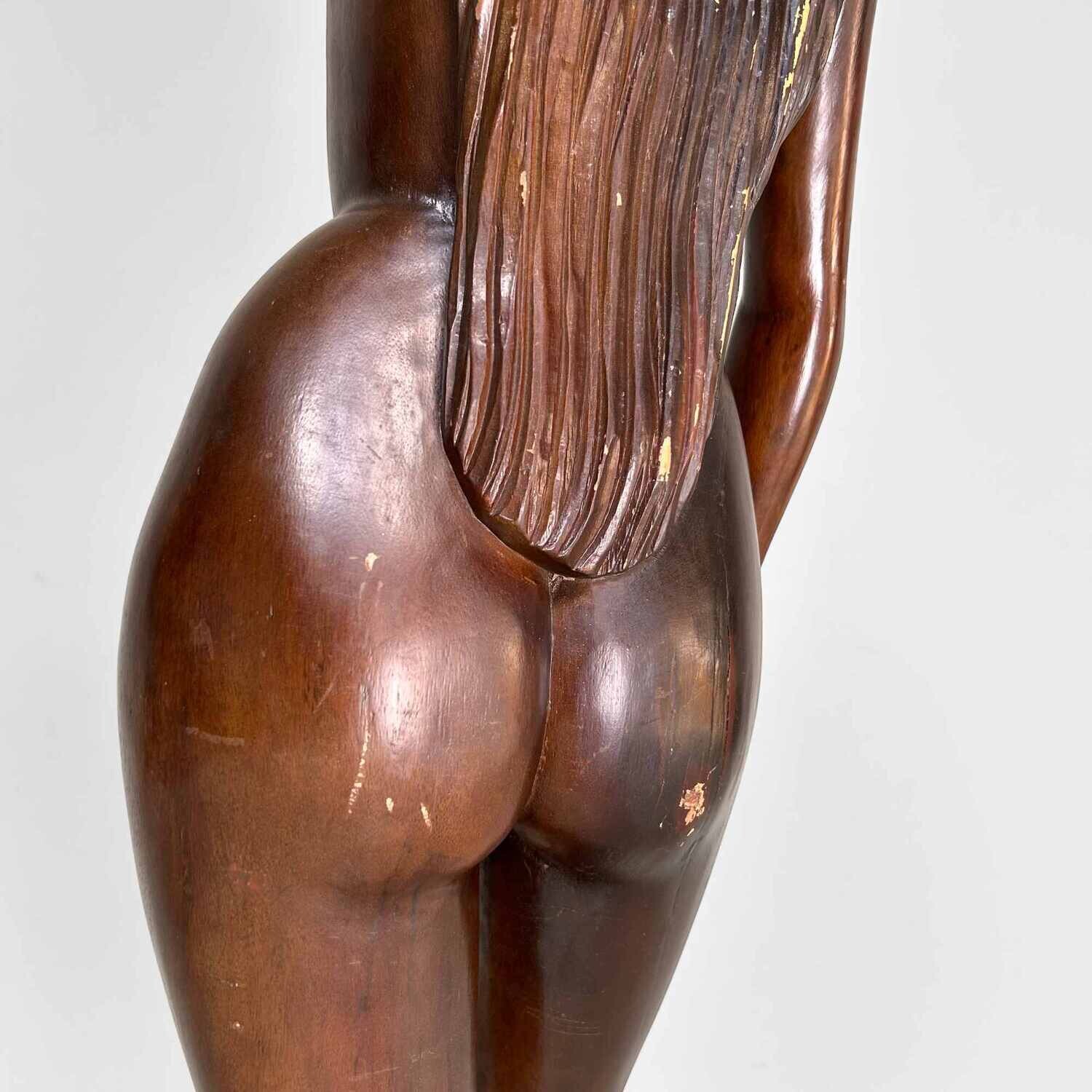 Wooden Sculpture of Female Nude 1960s