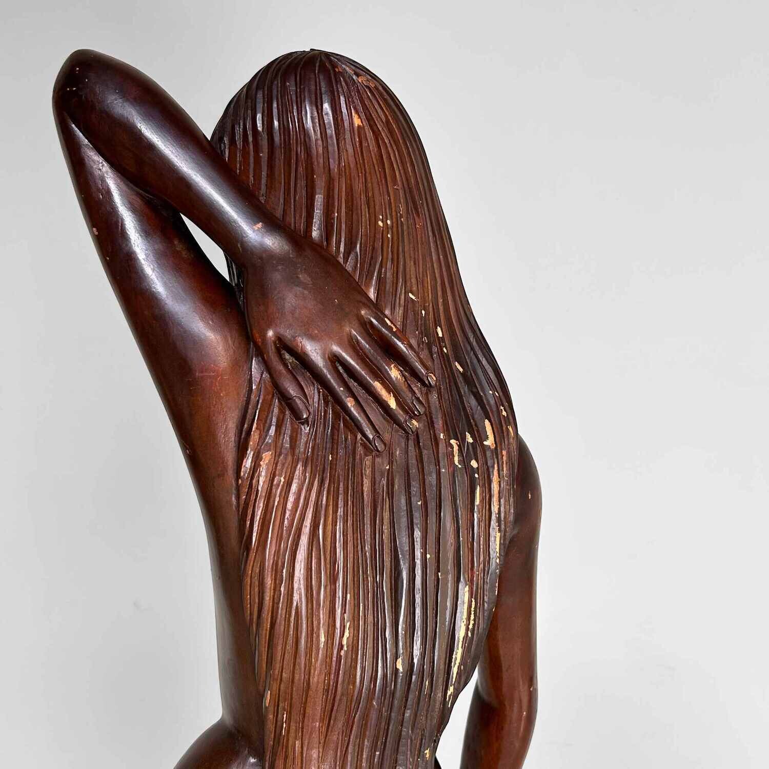 Wooden Sculpture of Female Nude 1960s