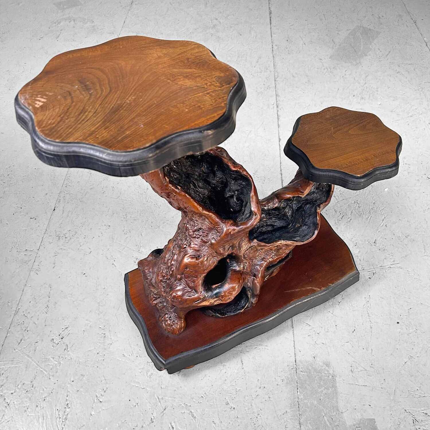 Japanese Burl Wood Plant Stand from the Taishō Period. Japanese Burl Wood Plant Stand from the Taishō Period.