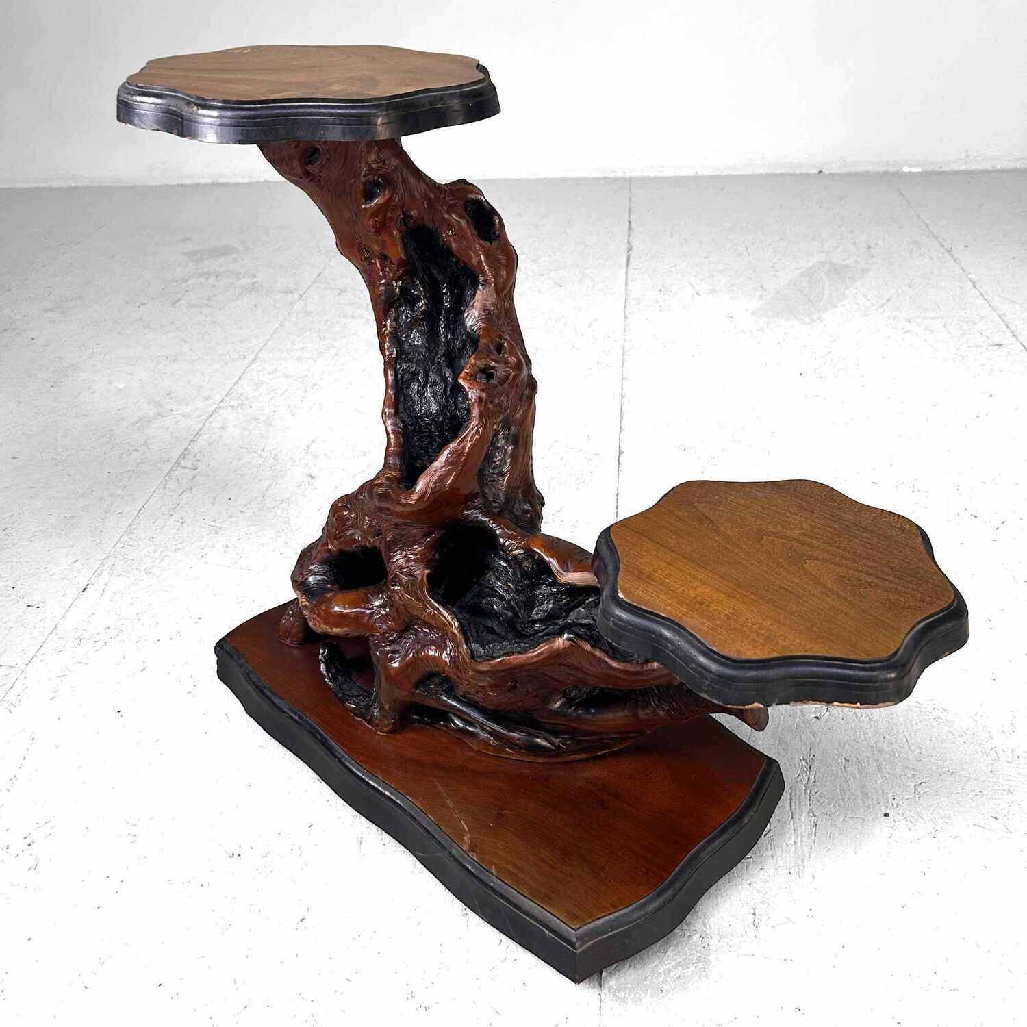 Japanese Burl Wood Plant Stand from the Taishō Period. Japanese Burl Wood Plant Stand from the Taishō Period.