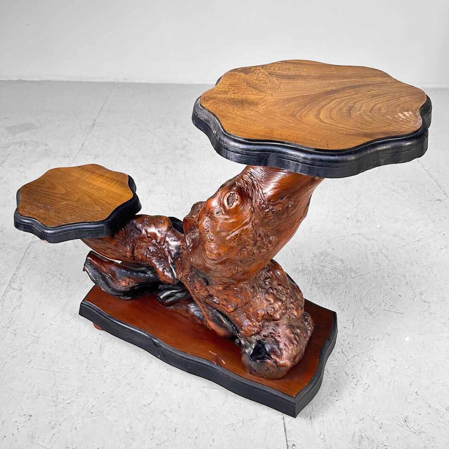 Japanese Burl Wood Plant Stand from the Taishō Period. Japanese Burl Wood Plant Stand from the Taishō Period.