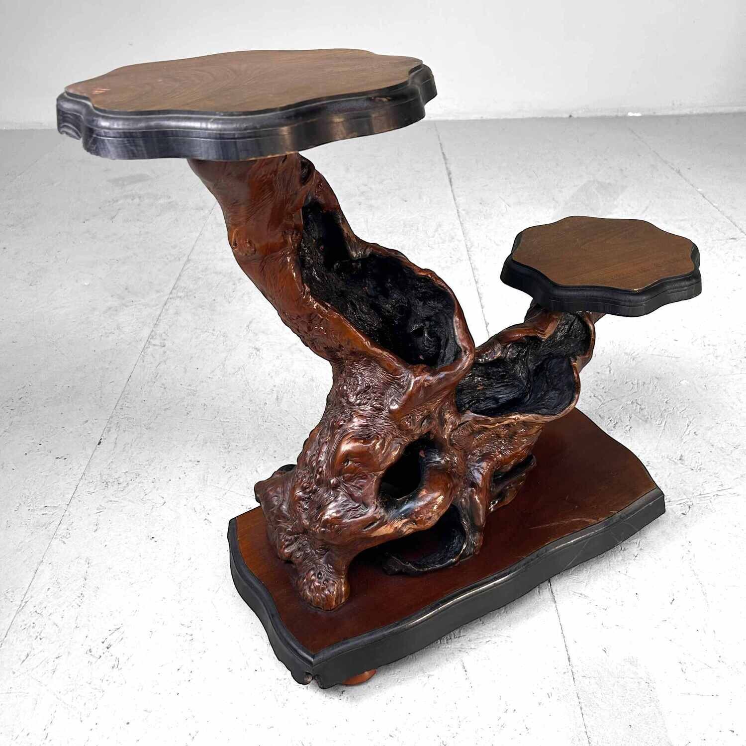 Japanese Burl Wood Plant Stand from the Taishō Period. Japanese Burl Wood Plant Stand from the Taishō Period.