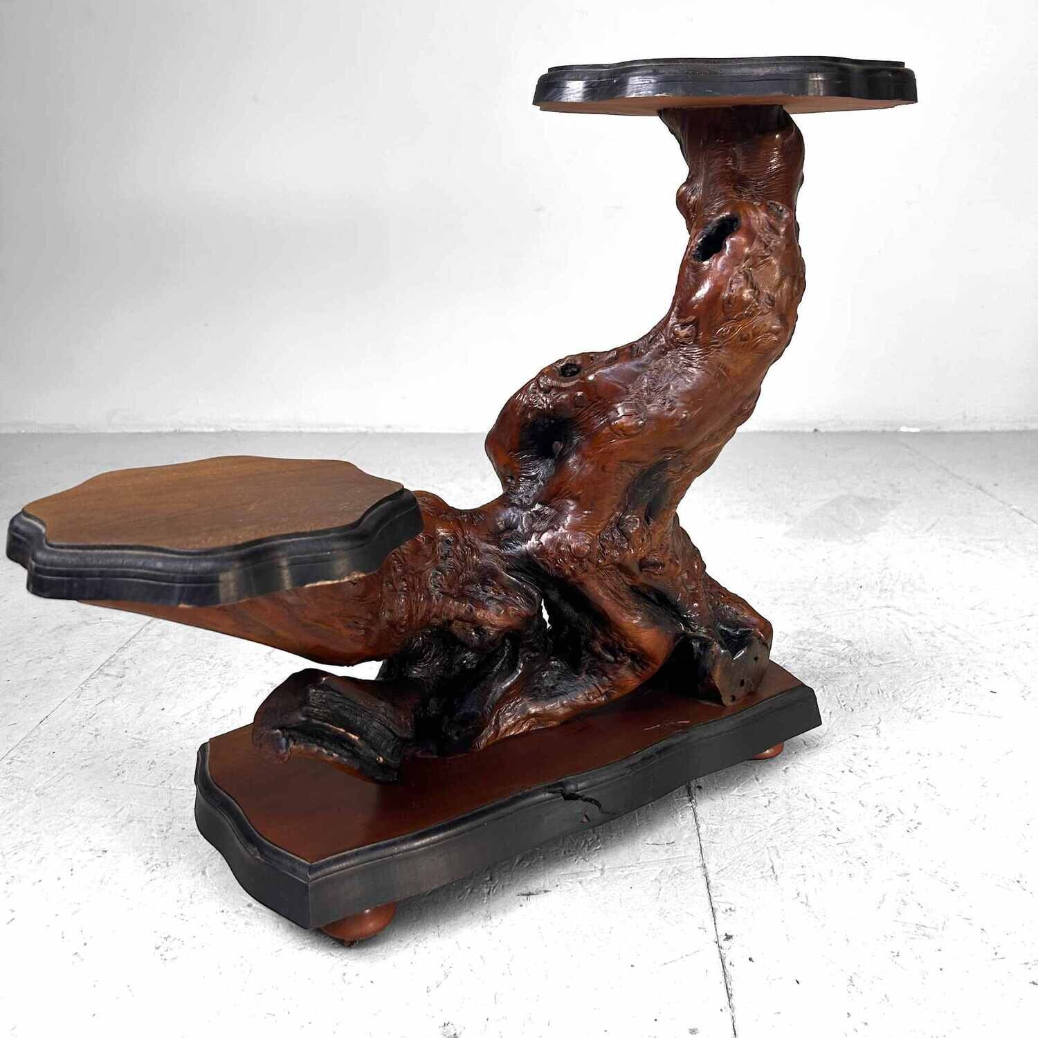 Japanese Burl Wood Plant Stand from the Taishō Period. Japanese Burl Wood Plant Stand from the Taishō Period.