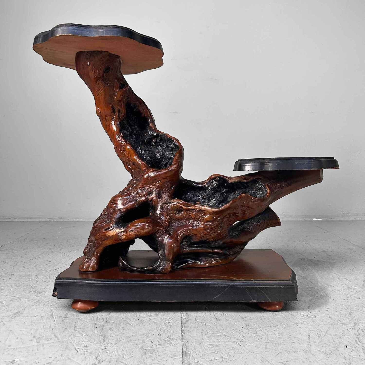 Japanese Burl Wood Plant Stand from the Taishō Period. Japanese Burl Wood Plant Stand from the Taishō Period.
