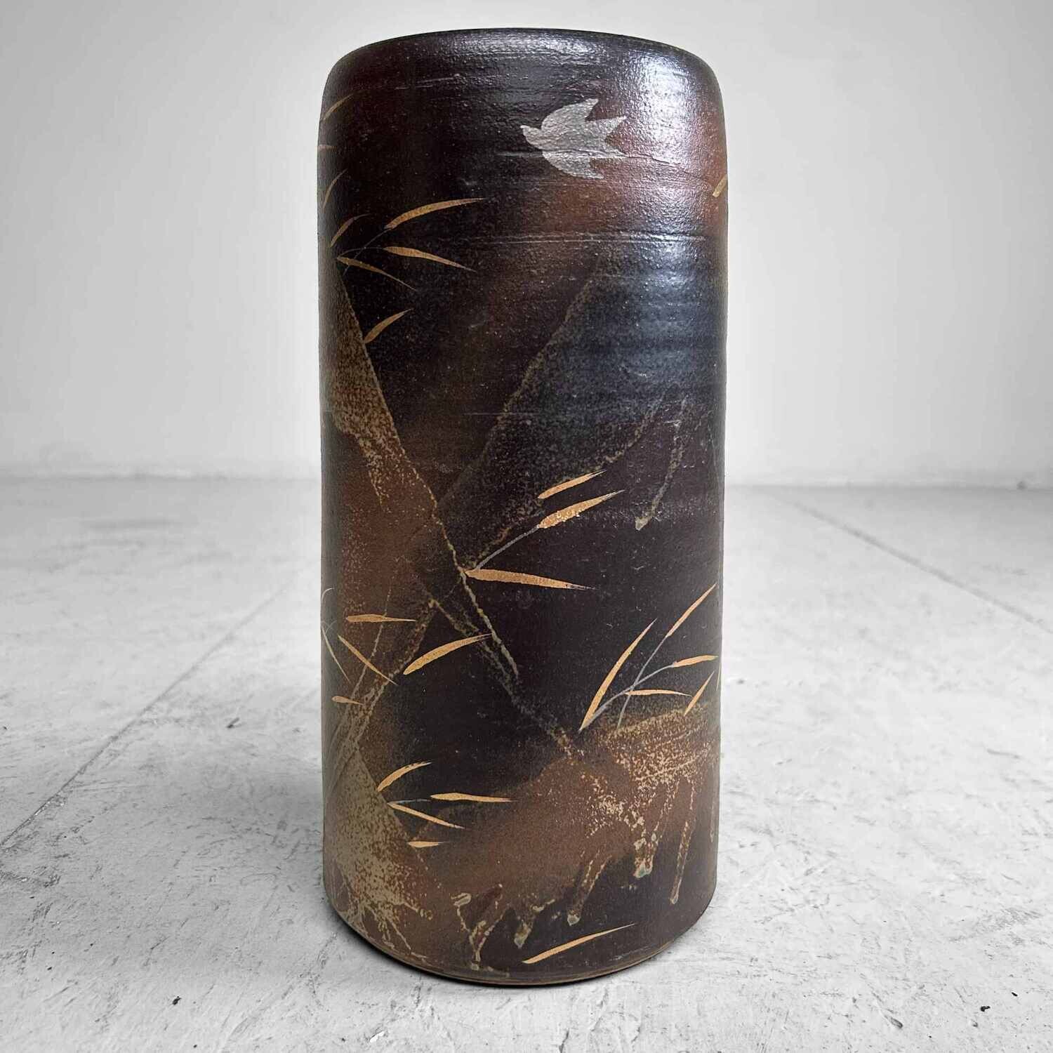 Japanese Mid Century Pottery Ceramic Vase from the 1970s