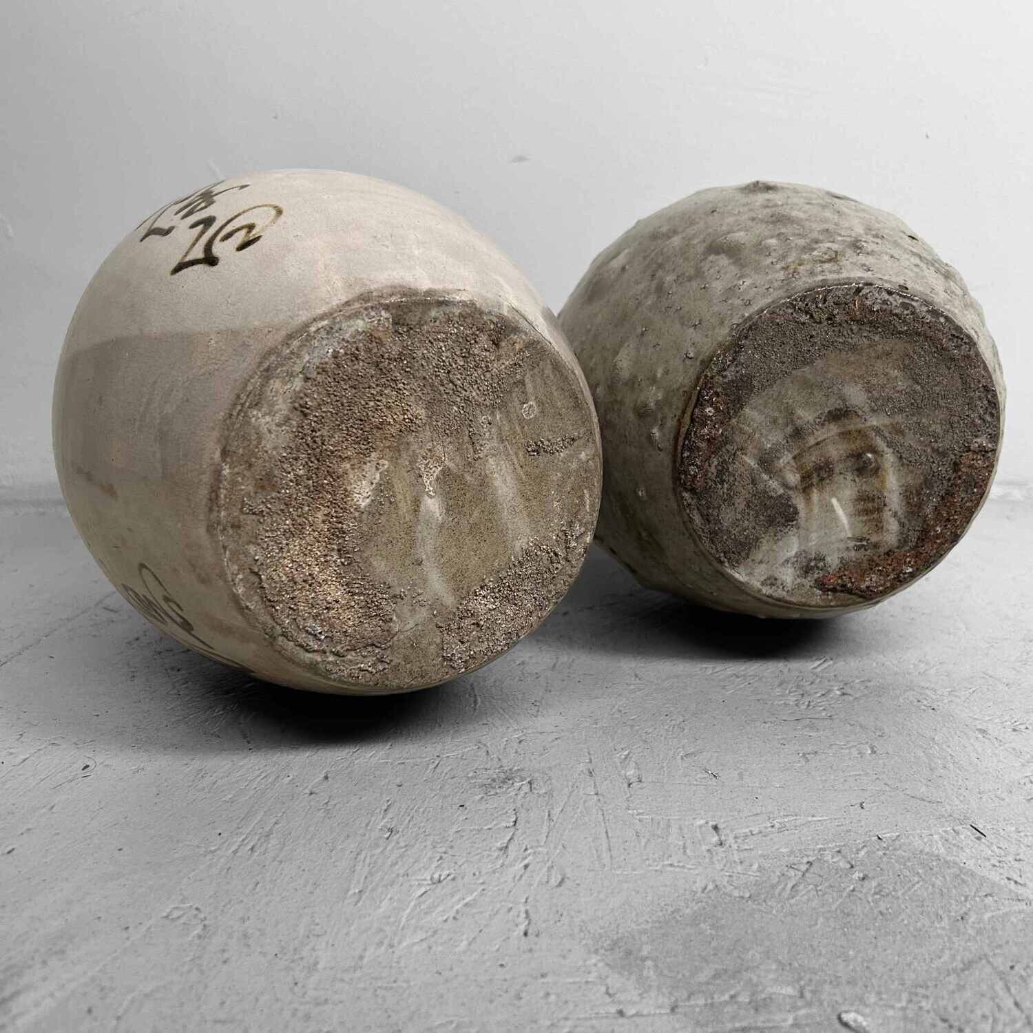 Set 'Wood Fired' Geglazuurde Keramieken Sakeflessen, Meiji, Japan