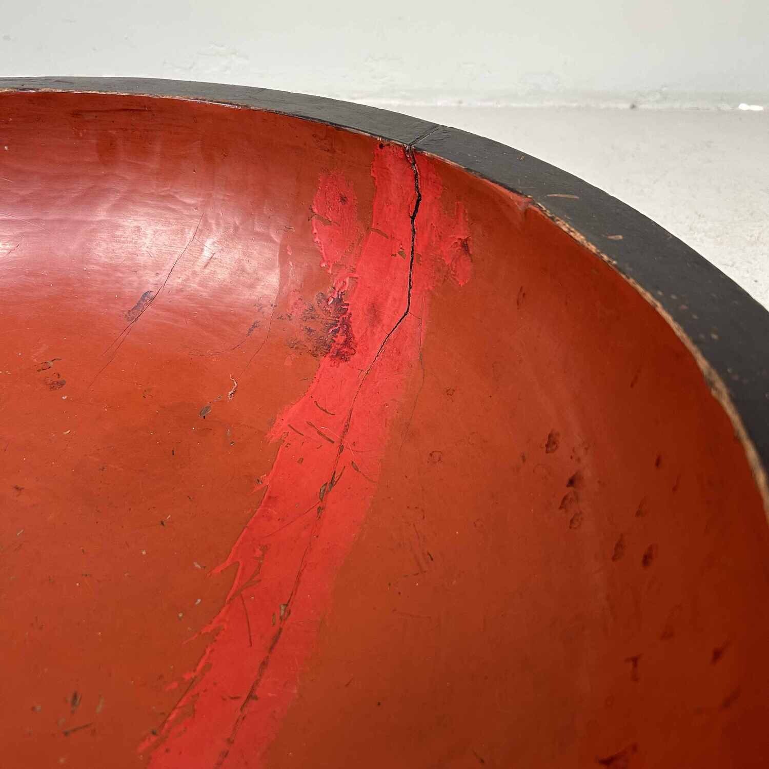 Grote Houten Urushi Deegkom, Japan, Meiji-periode (1868-1912).