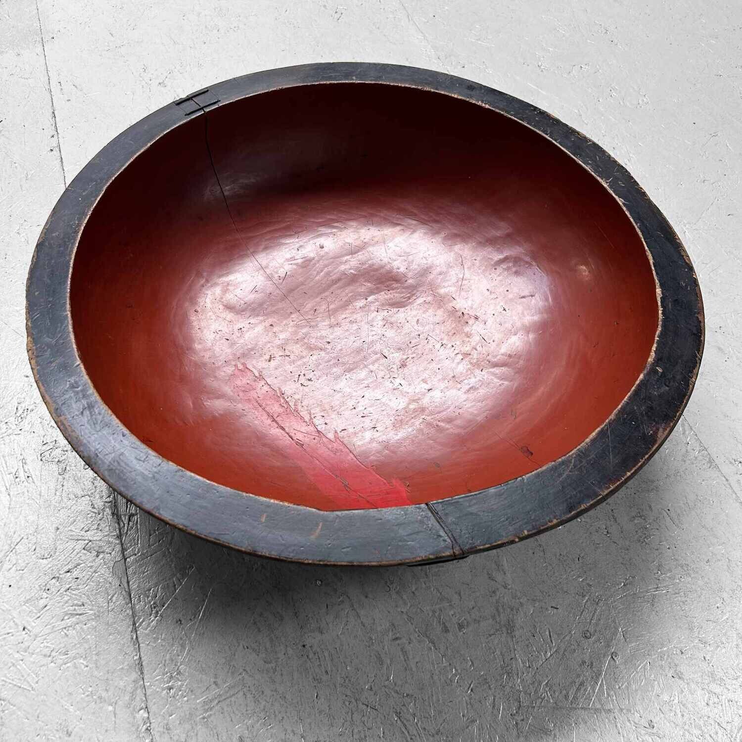 Grote Houten Urushi Deegkom, Japan, Meiji-periode (1868-1912).