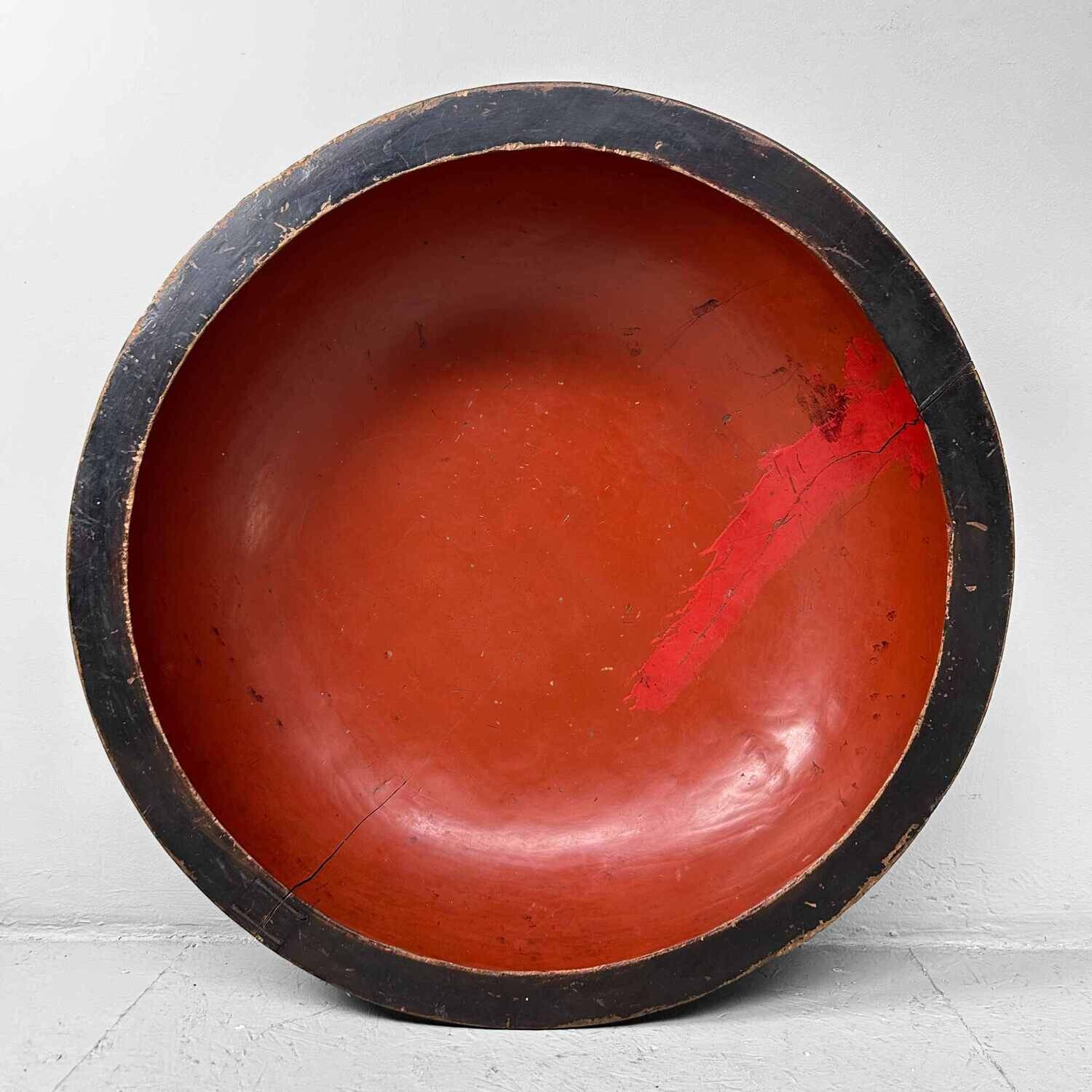Grote Houten Urushi Deegkom, Japan, Meiji-periode (1868-1912).