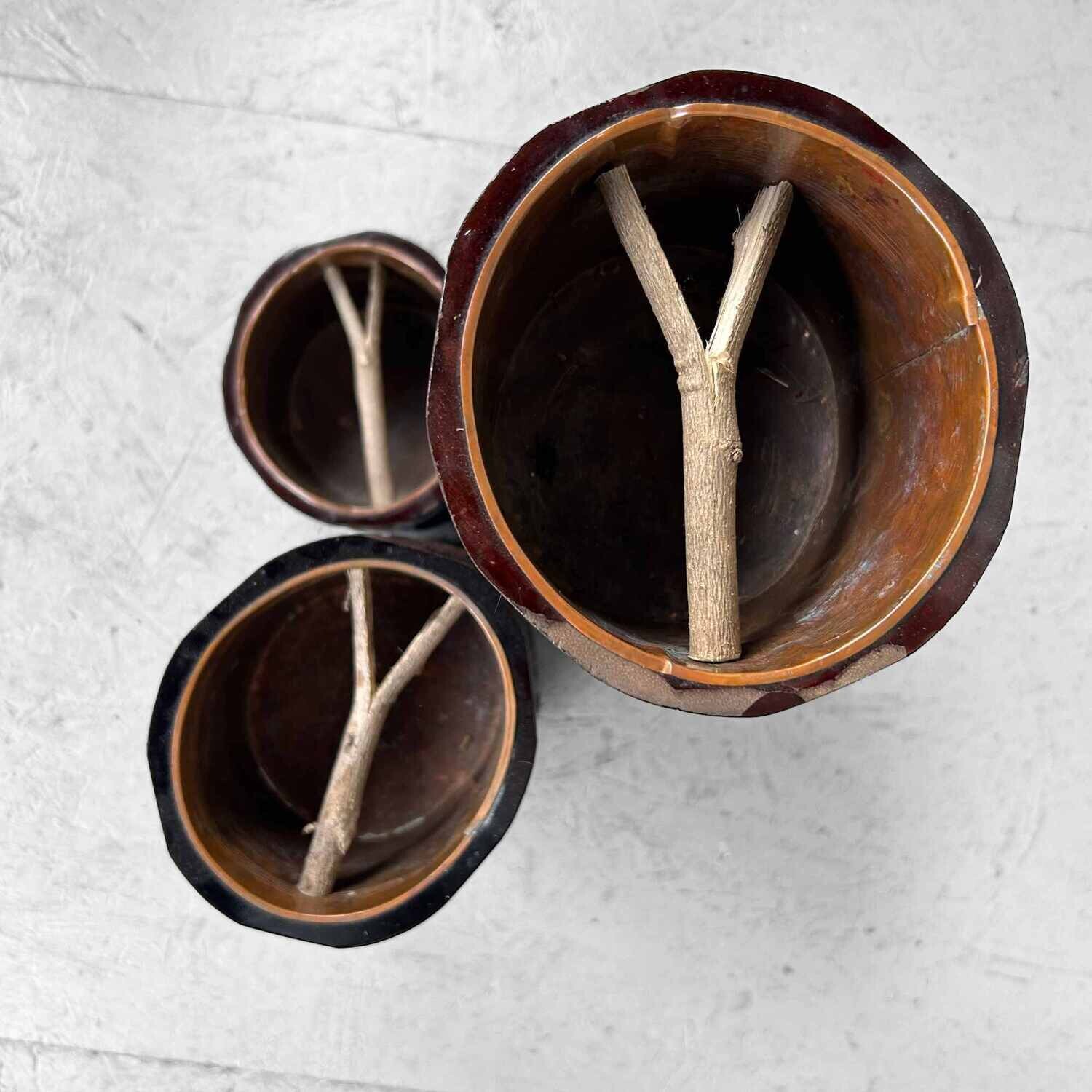 Mid Century Bamboo Ikebana Set , Circa 1950s, Japan