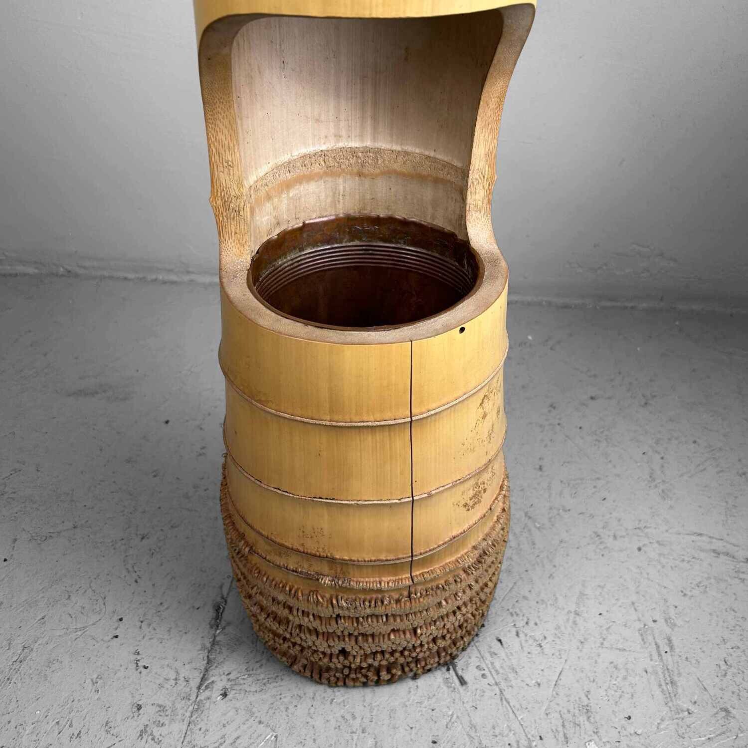 Mid Century Bamboo Ikebana 'San-Ju-Giri' Vase, Circa 1950s, Japan