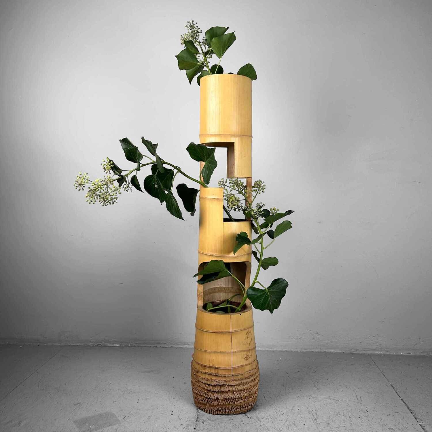 Mid Century Bamboo Ikebana 'San-Ju-Giri' Vase, Circa 1950s, Japan