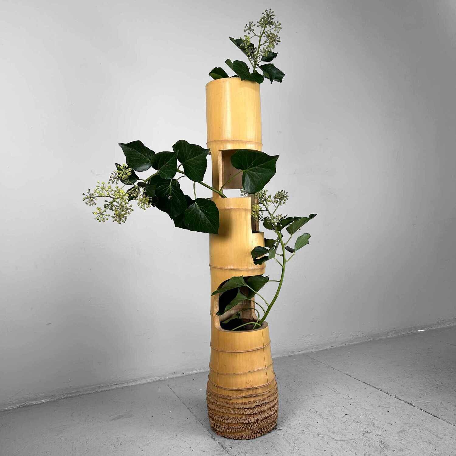 Mid Century Bamboo Ikebana 'San-Ju-Giri' Vase, Circa 1950s, Japan