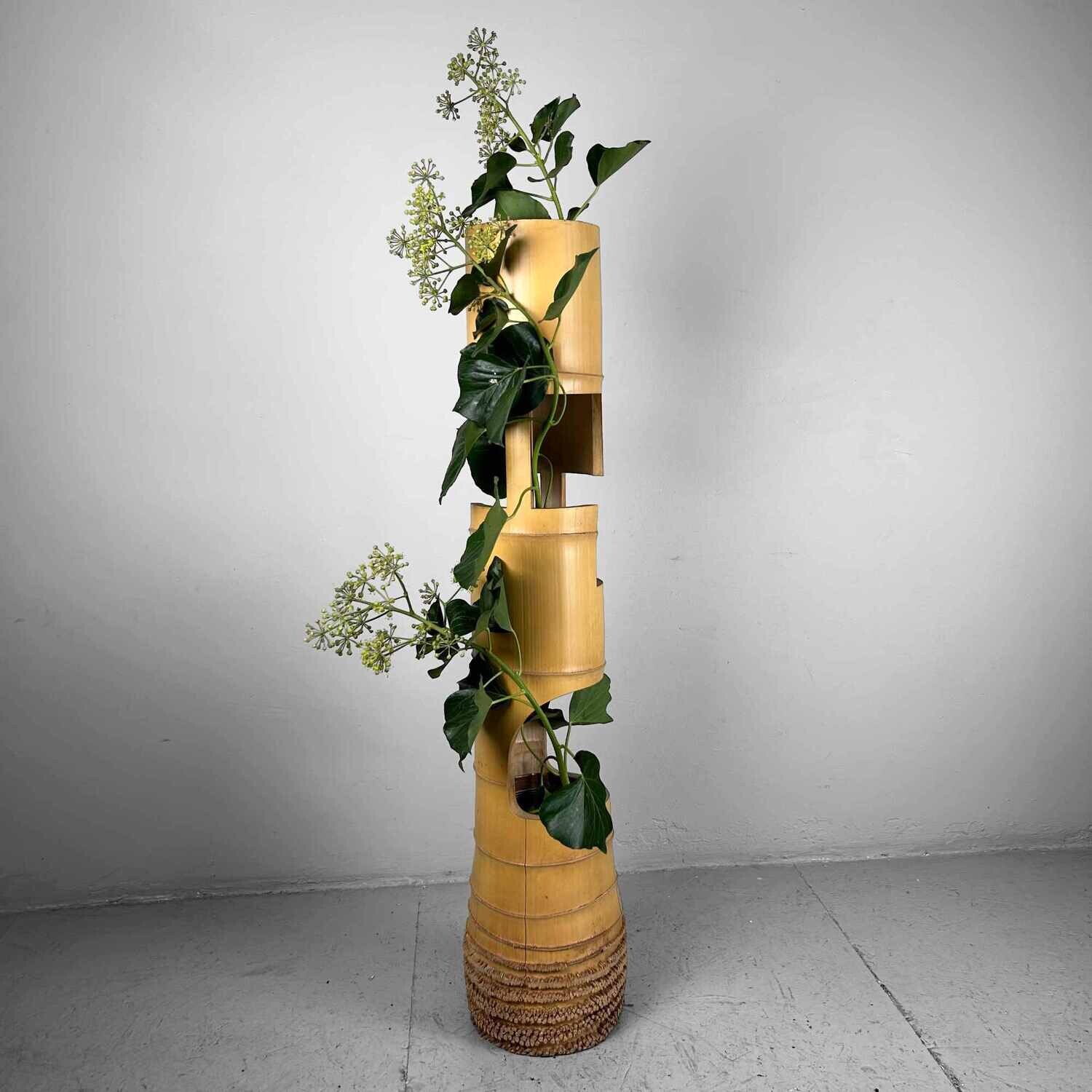 Mid Century Bamboo Ikebana 'San-Ju-Giri' Vase, Circa 1950s, Japan