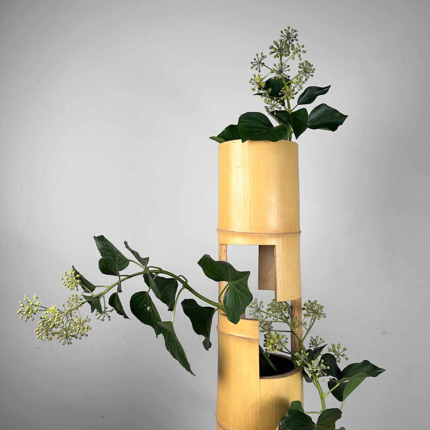 Mid Century Bamboo Ikebana 'San-Ju-Giri' Vase, Circa 1950s, Japan