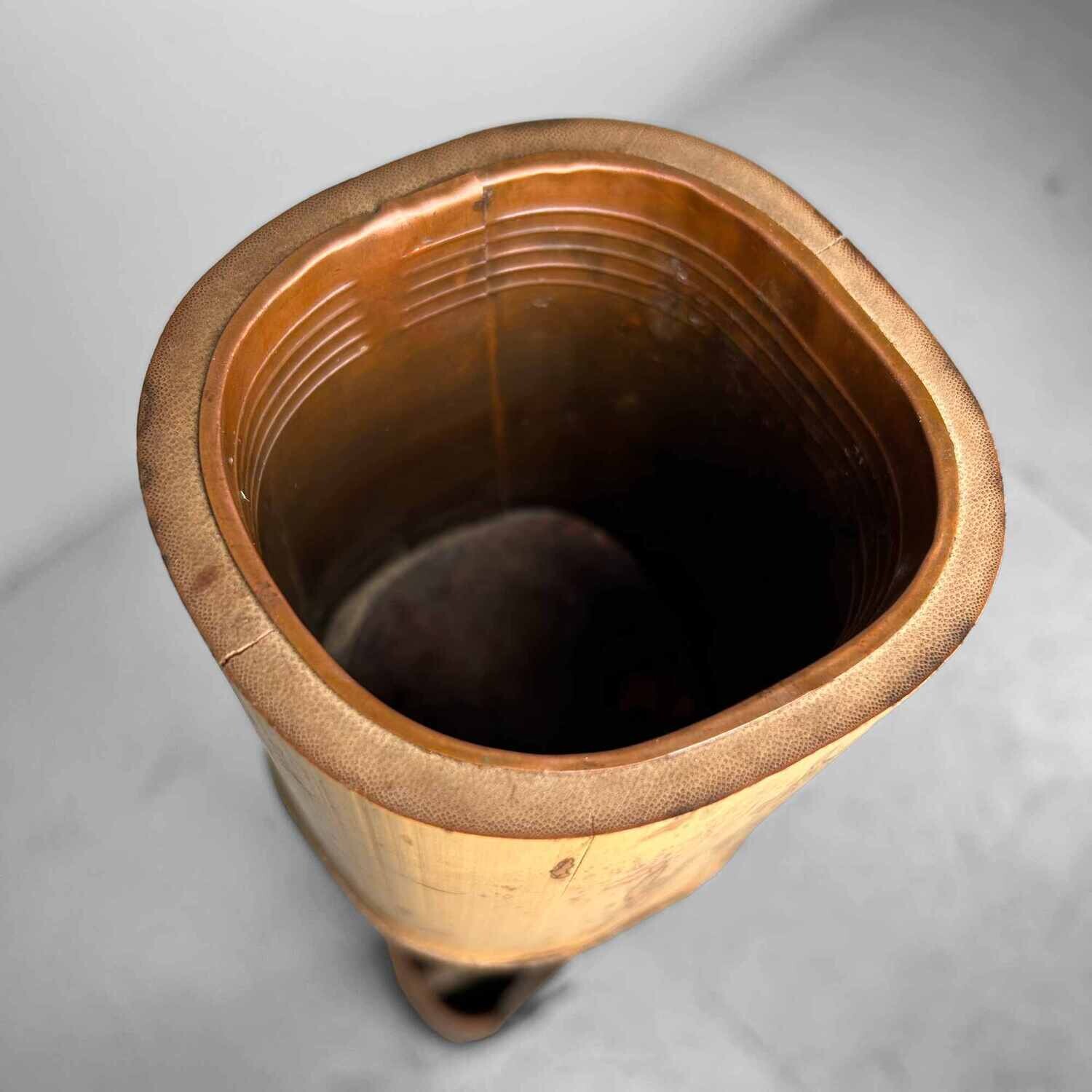 Mid Century Bamboo Ikebana 'Ni-Ju-Giri' Vase, Circa 1950s, Japan