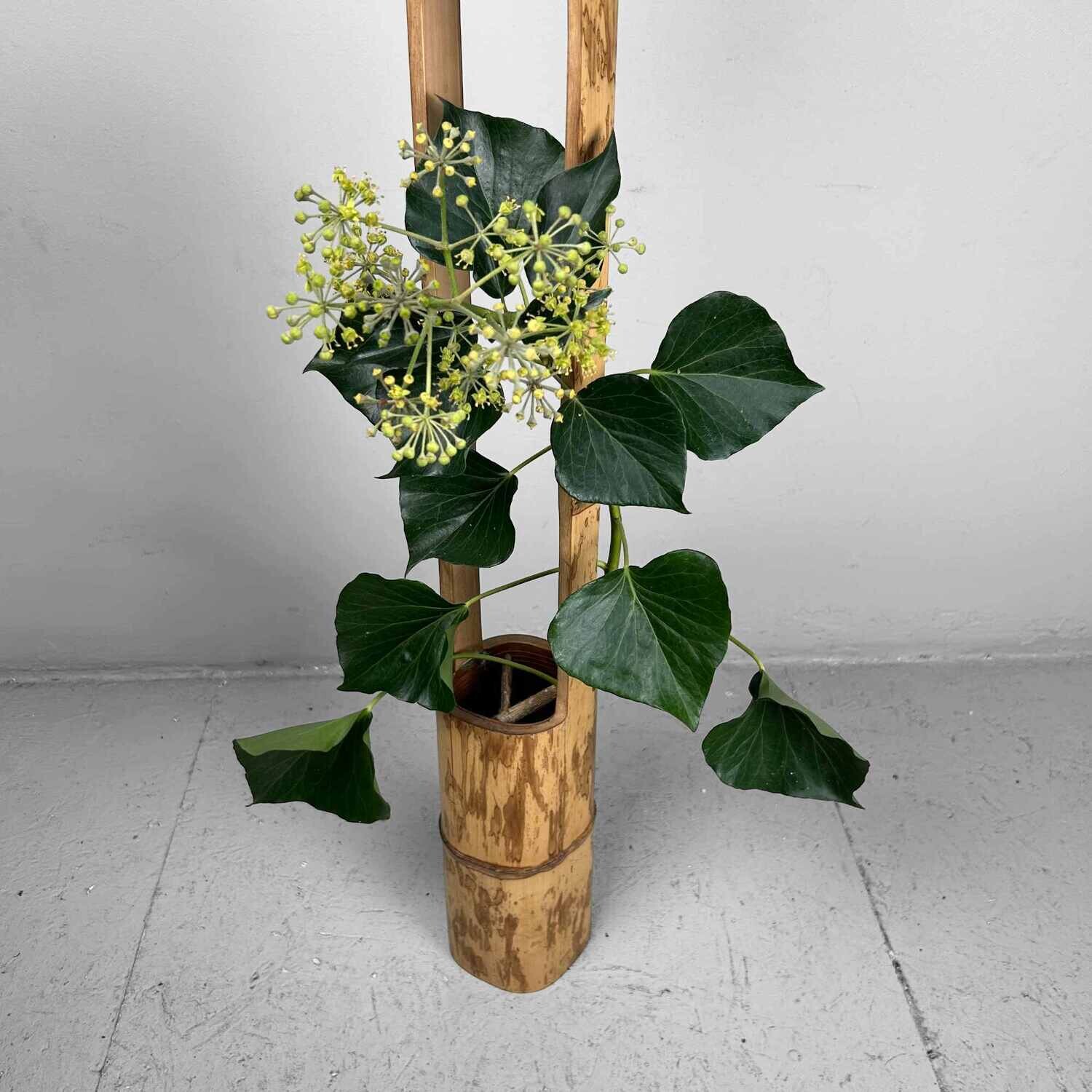 Mid Century Bamboo Ikebana 'Ni-Ju-Giri' Vase, Circa 1950s, Japan