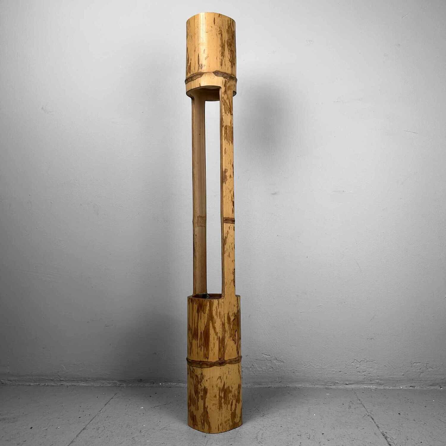 Mid Century Bamboo Ikebana "Ni-Ju-Giri" Vase, Circa 1950s, Japan