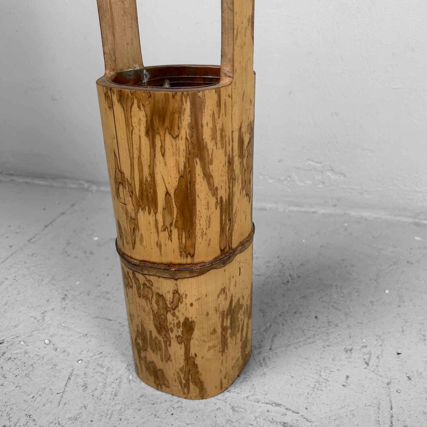 Mid Century Bamboo Ikebana 'Ni-Ju-Giri' Vase, Circa 1950s, Japan
