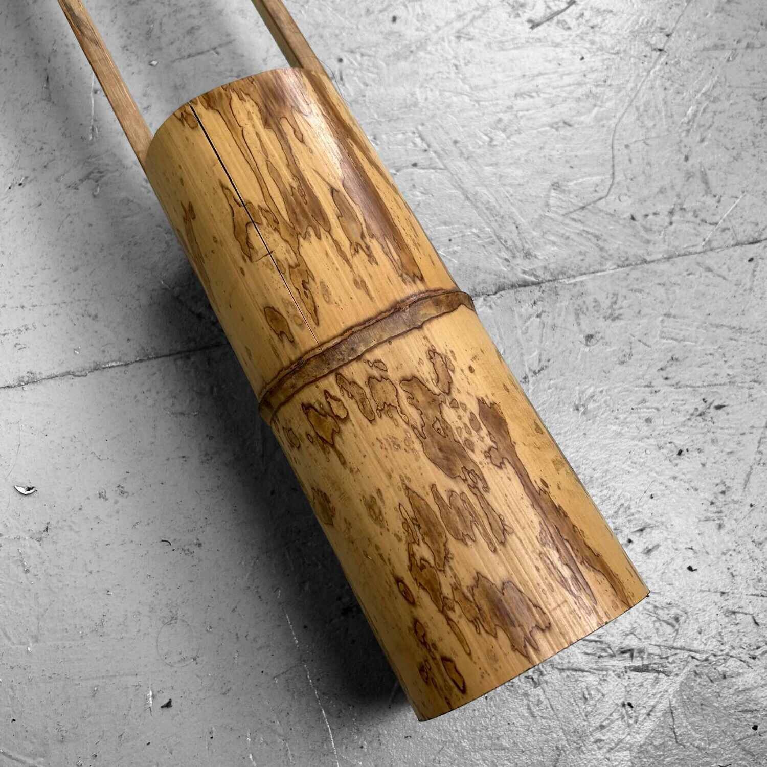 Mid Century Bamboo Ikebana 'Ni-Ju-Giri' Vase, Circa 1950s, Japan