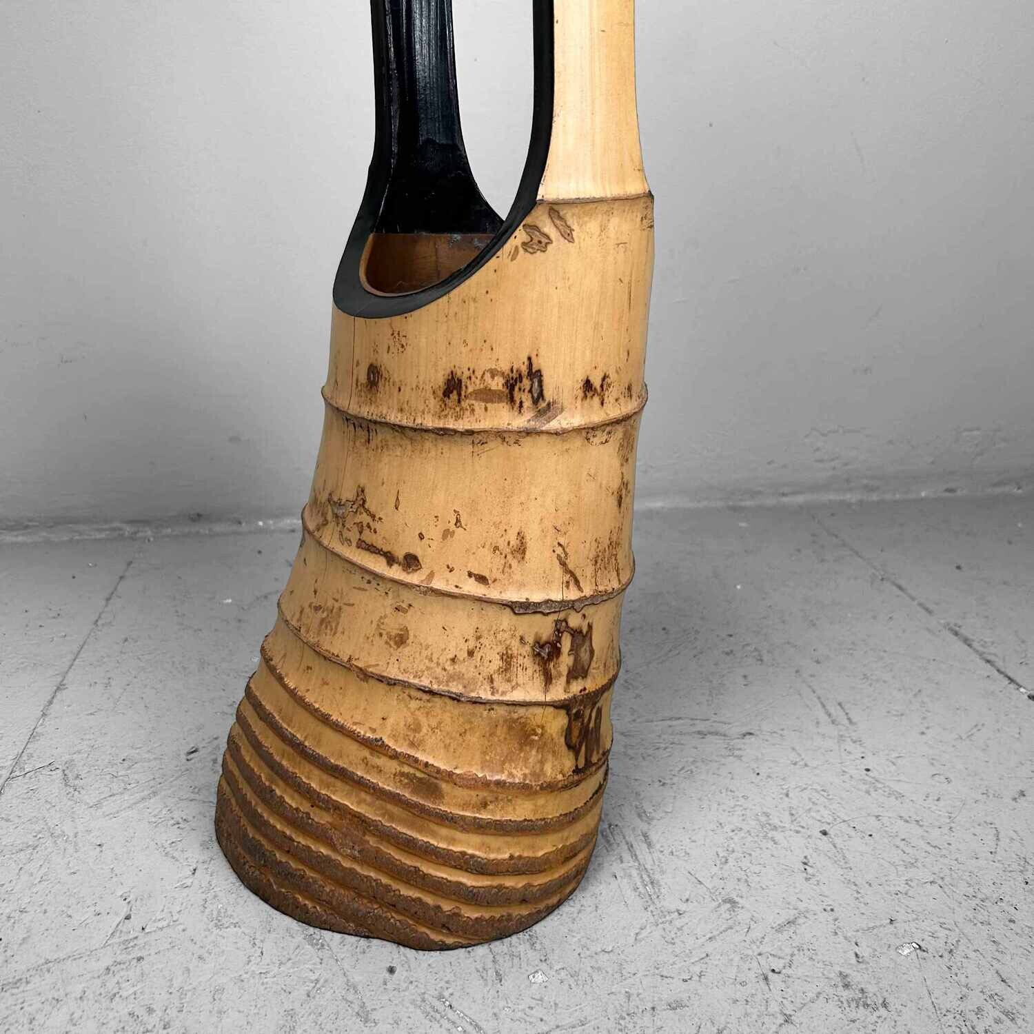 Mid Century Bamboo Ikebana 'Ni-Ju-Giri' Vase, Circa 1950s, Japan