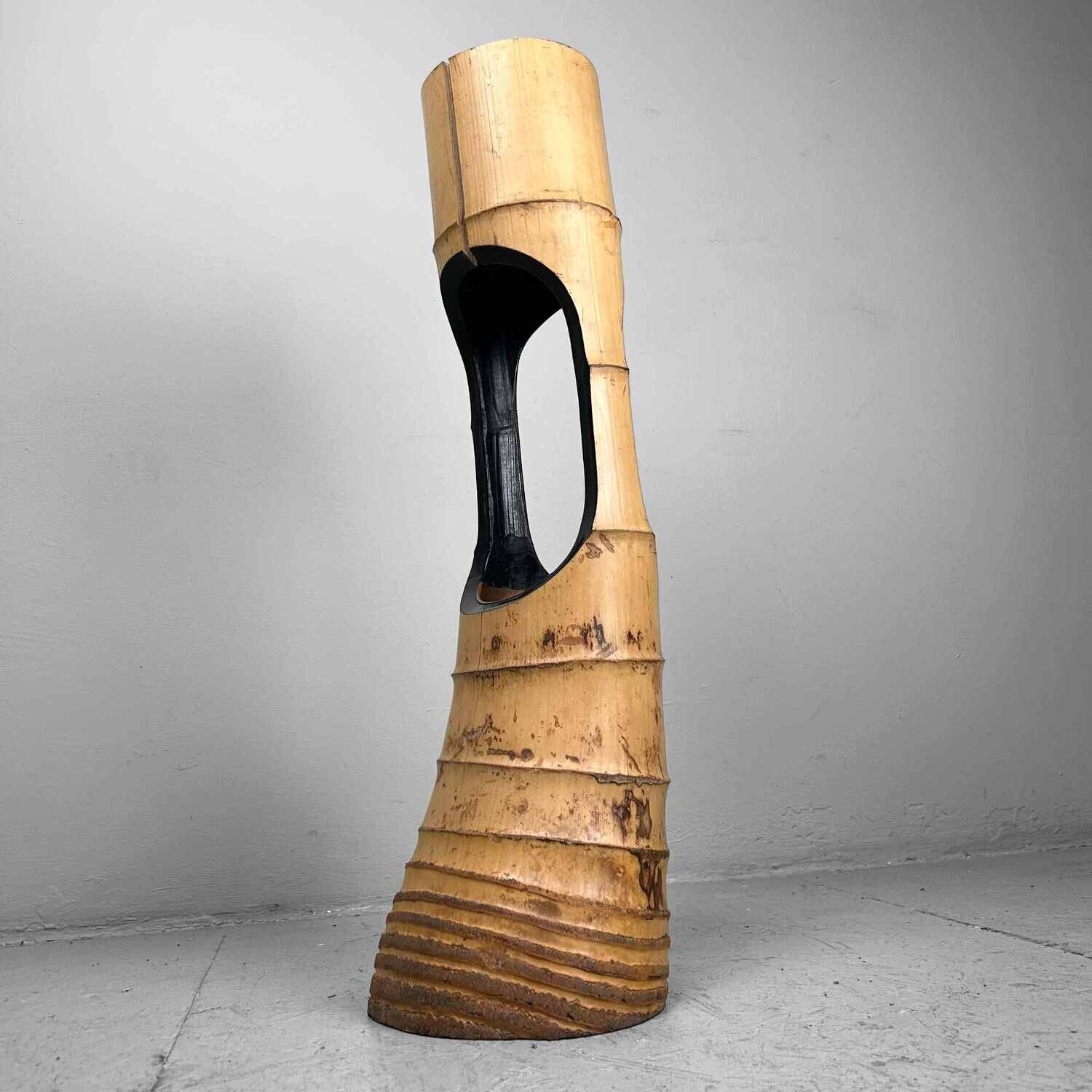 Mid Century Bamboo Ikebana 'Ni-Ju-Giri' Vase, Circa 1950s, Japan