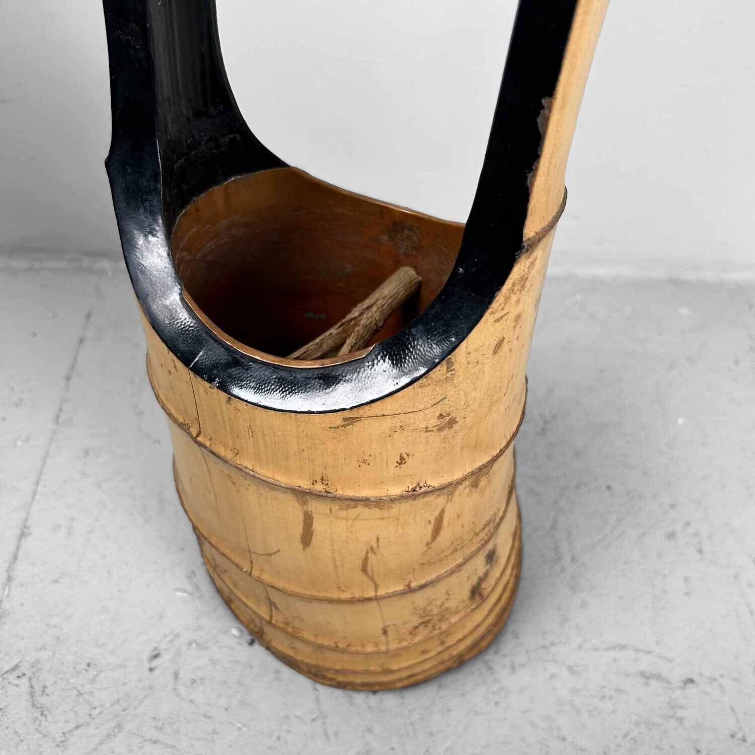 Mid Century Bamboo Ikebana 'Ni-Ju-Giri' Vase, Circa 1950s, Japan