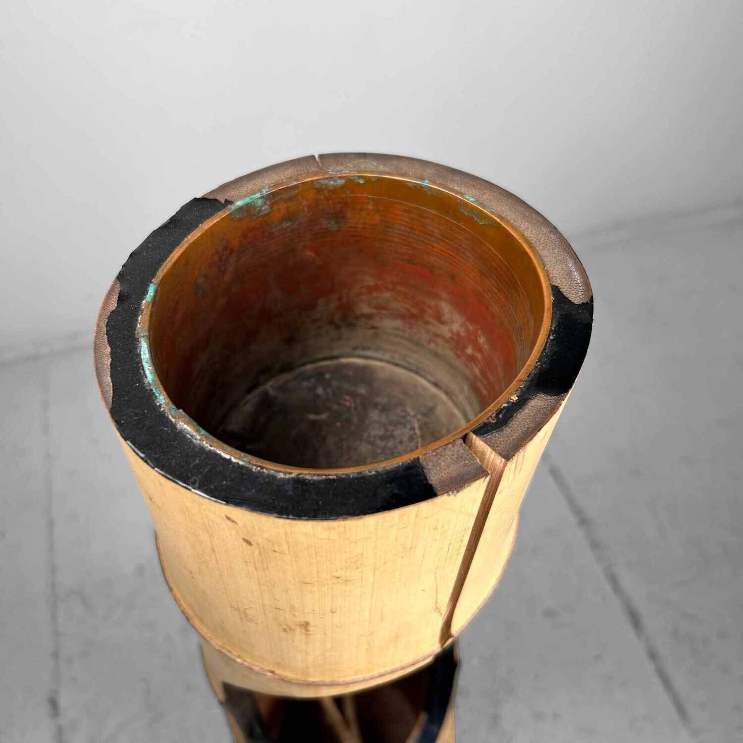 Mid Century Bamboo Ikebana 'Ni-Ju-Giri' Vase, Circa 1950s, Japan