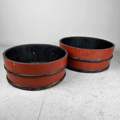 Set Japanse Gelakte Houten kuipen, late Taishō-periode