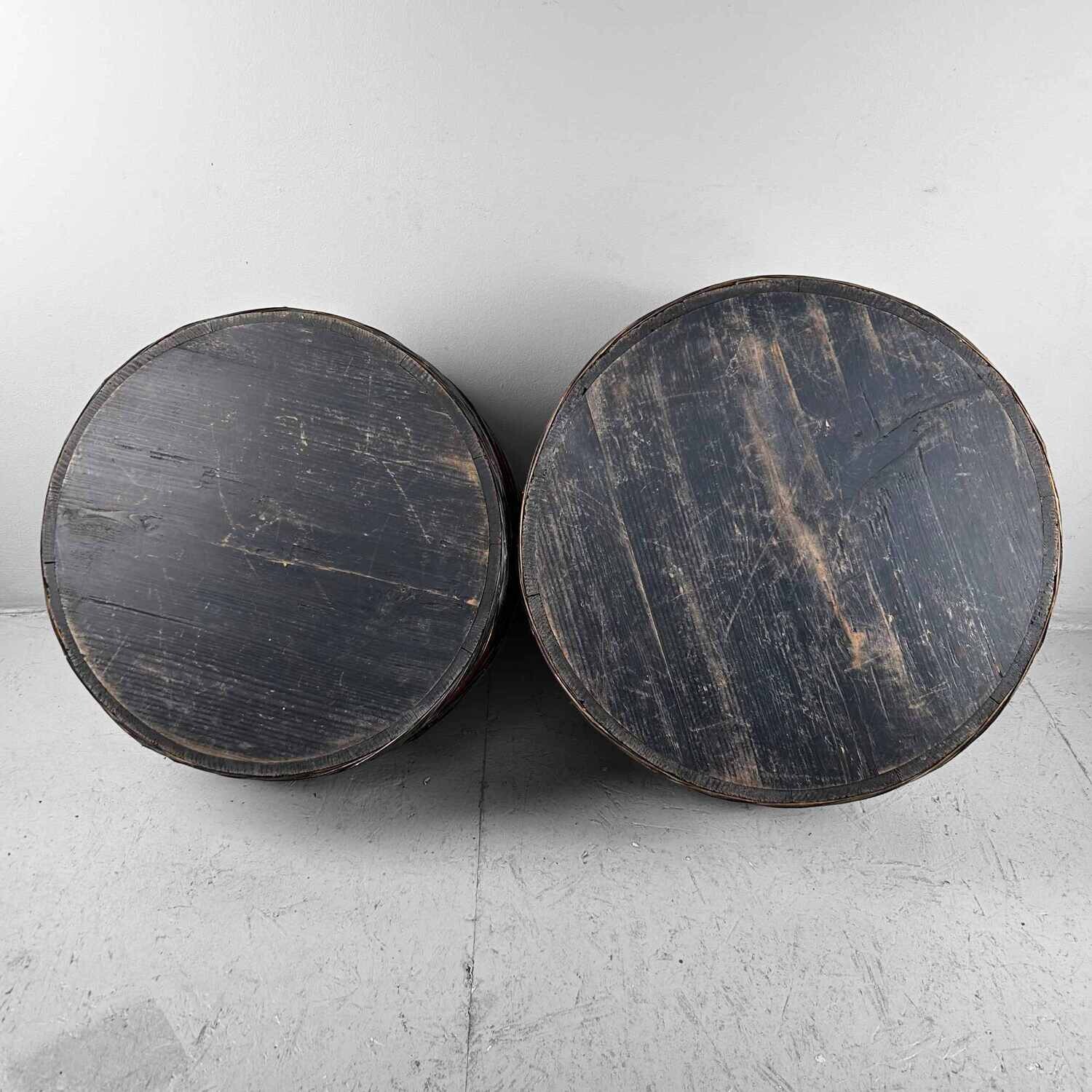 Set of Japanese Lacquered Wooden Tubs, Late Taisho Era.