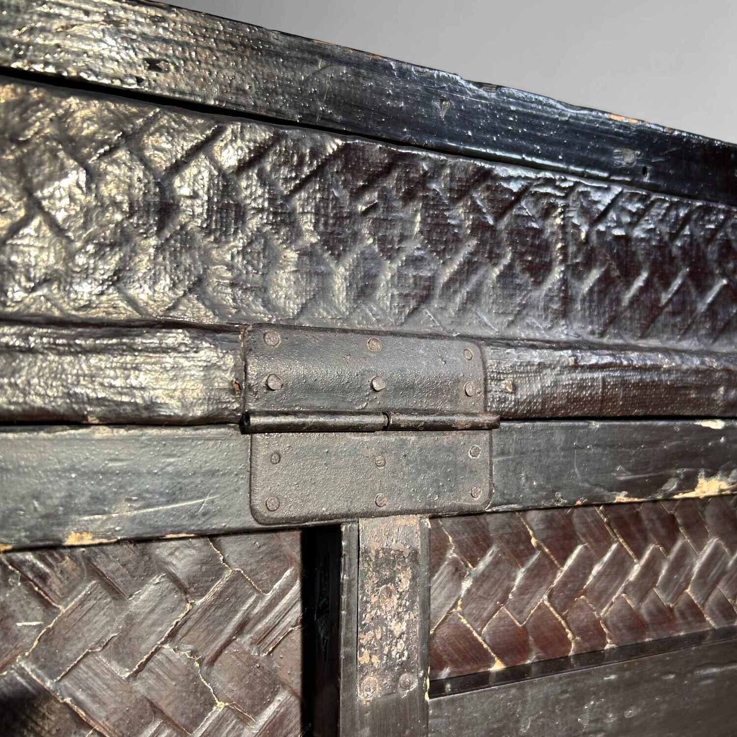 Traditional Tsuzura (筒簓) Kimono Basket, early Shōwa era, Japan.