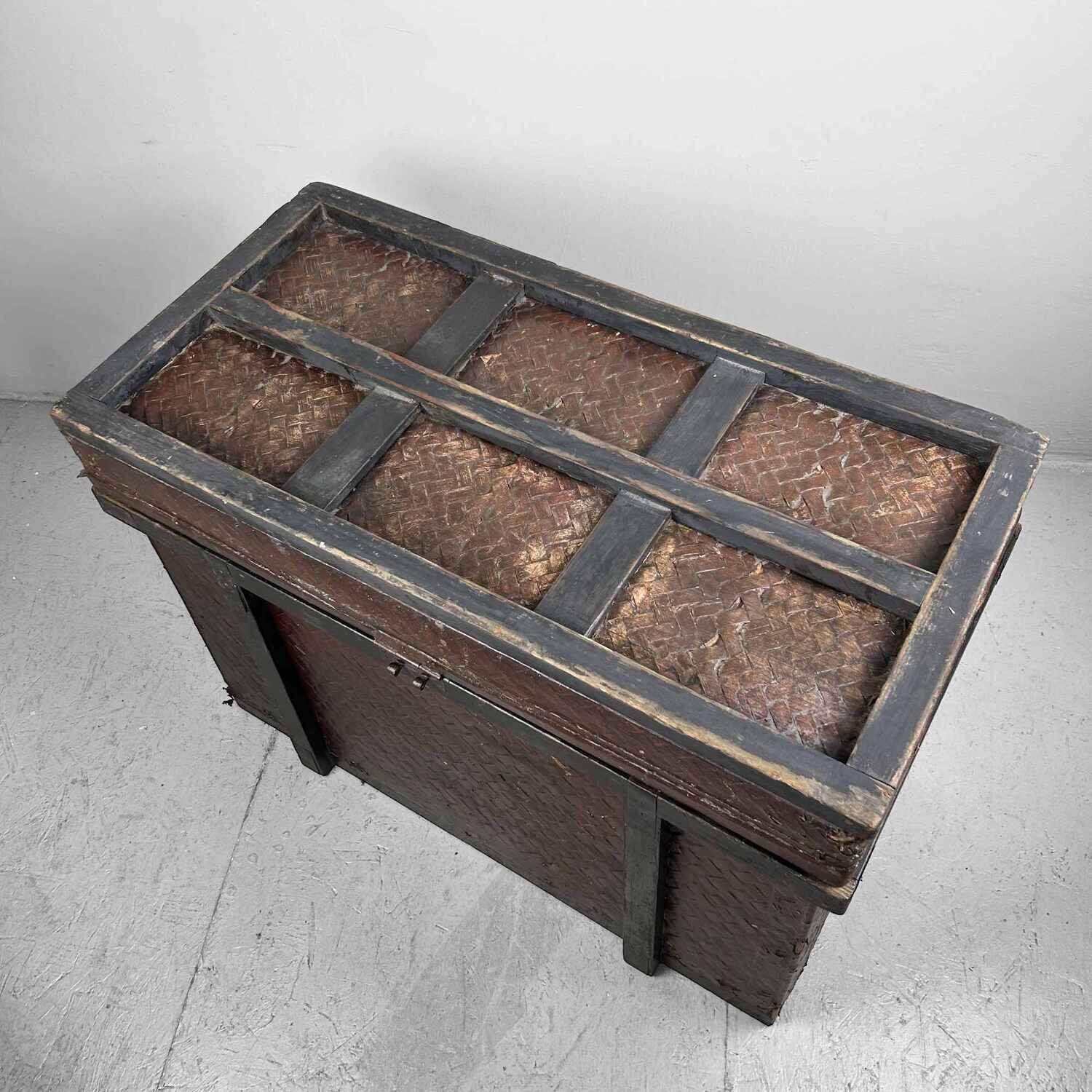 Traditional Tsuzura (筒簓) Kimono Basket, early Shōwa era, Japan.