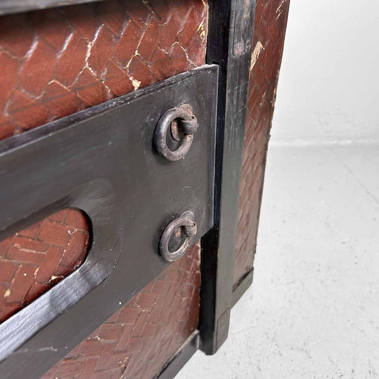 Traditional Tsuzura (筒簓) Kimono Basket, early Shōwa era, Japan.