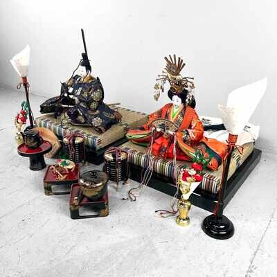 Luxueuze Keizer en Keizerin Hina-poppenset, 20ste eeuw, Japan