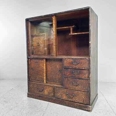 Japanese Mulberry Tea Cabinet Cha Tansu 茶箪笥, Meiji Period.