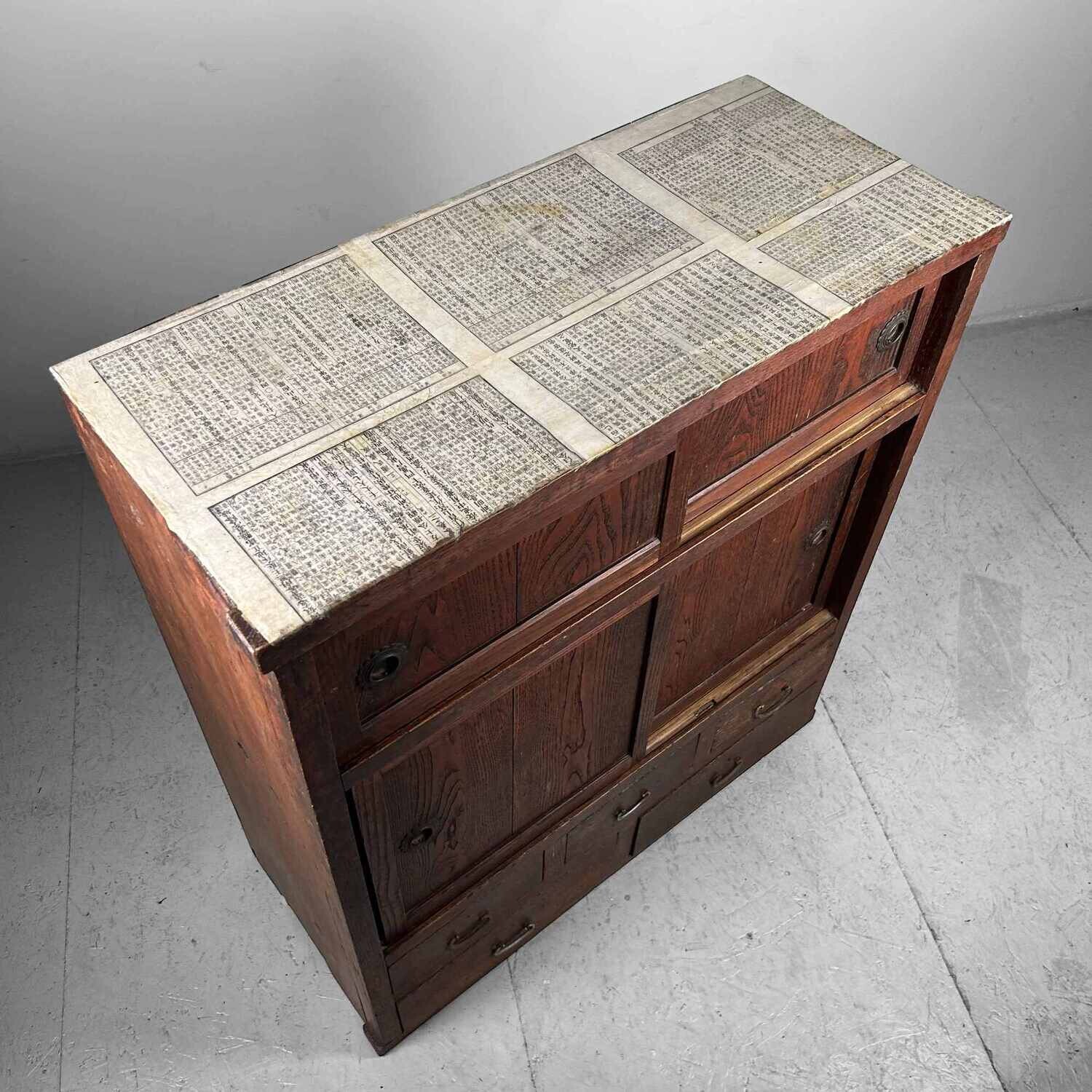 Traditional Japanese Tansu Storage Cabinet, Meiji Period.