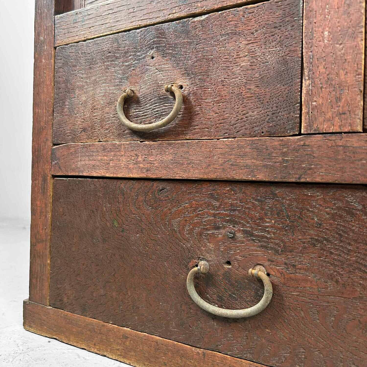 Traditional Japanese Tansu Storage Cabinet, Meiji Period.