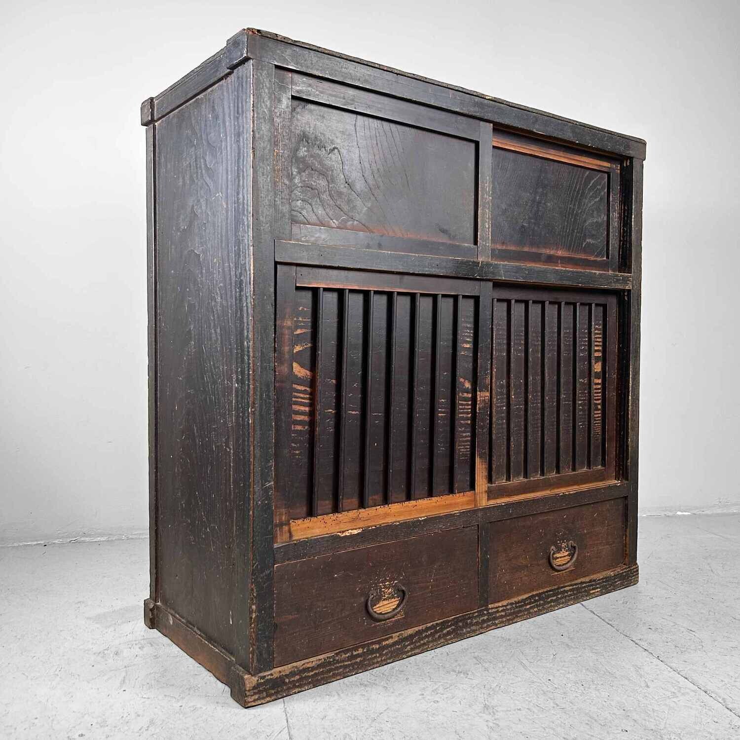 Traditional Japanese Tansu Storage Cabinet, Meiji Period.